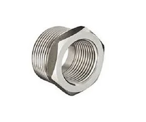 Duplex Steel Threaded Head Bushing for size reduction in threaded piping systems